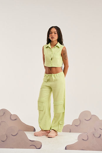 Calça Cargo Verde Pistache