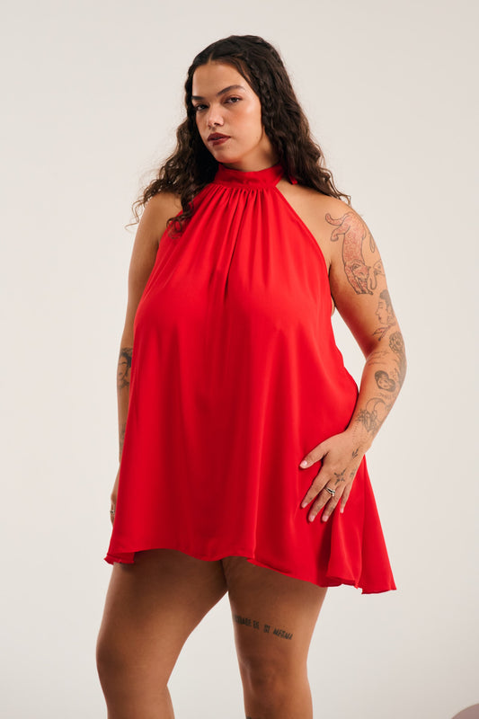 Vestido Clara Vermelho Roseira