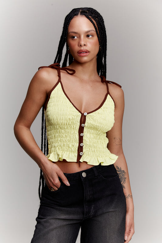 Top Duda Lastex Amarelo